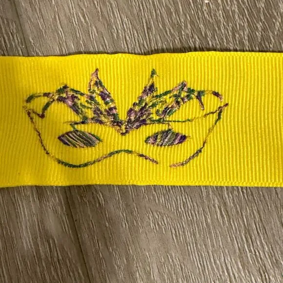 Yellow Mardi Gras Hair Bow Snap Clip Large Ribbon Barrette Party Accessory - Picture 5 of 9